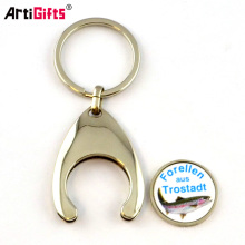 Metal trolley keychain coin for supermarket trolley